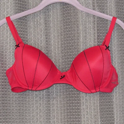 (19) SUJETADOR DKNY TALLA 36C ROJO CON AROS NEGROS, LIGERAMENTE ACOLCHADO NUEVO SIN ETIQUETAS #M453141 Foto 1 de 4