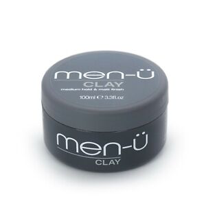 men-u Clay 100ml | Hair Styling Matte Clay Wax | Medium Hold and Matt Finish