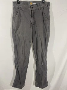 Carhartt Gray 32/34 Lined Straight Leg Regular Fit Jeans Men'd EUC Five Pockets - Picture 1 of 5