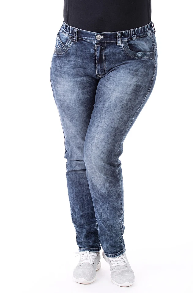 STRETCHBUND PAILLETTEN GLITZER PURPLE LILY JEANS A  WARE NEU BLAU Gr. 40 - 50 - Bild 1 von 1