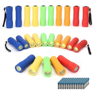 30-Pack Small Mini Flashlight Set, 5 Colors, COB LED Handheld Flashlight with... - Picture 1 of 7