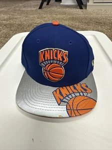 New York Knicks New Era 9Fifty Hardwood Classics Orange Snapback Cap Hat Blue - Picture 1 of 8