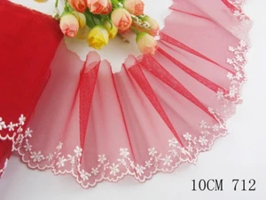 1 Yard Delicate Embroidered Flower Tulle Lace trim Wedding/sewing/craft Lace 63 - Picture 1 of 84