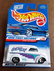 Vintage Hot Wheels DAIRY DELIVERY White 1998 First Editions #10/40 1:64 #645 MOC - Picture 1 of 14