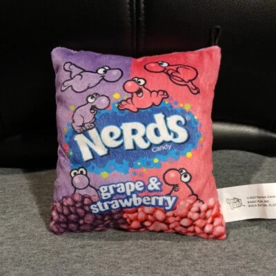 Snack On Snacks Nerds Grape & Strawberry 6" Plush Bean Filled Bag Ferrara Candy - Image 1 of 4