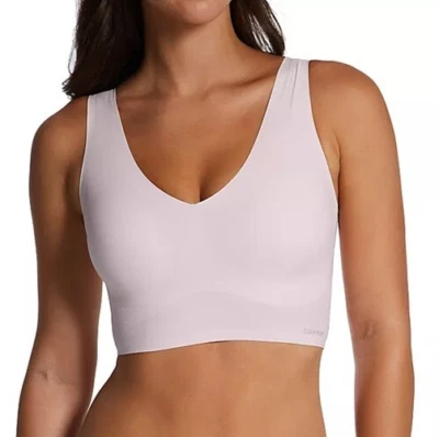 Calvin Klein Invisibles Comfort Lightly Lined V-Neck Bralette QF4708 Lt Pink XS - Image 1 of 4