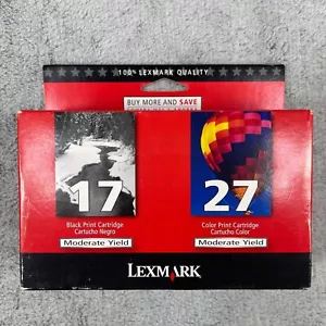 Genuine Lexmark 17 & 27 Black and Color Ink Cartridges Combo Pack SEALED - Picture 1 of 7