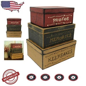 Elegant Handcrafted Cardboard Nesting Boxes - Large 12X9 Storage Solution - Picture 1 of 7