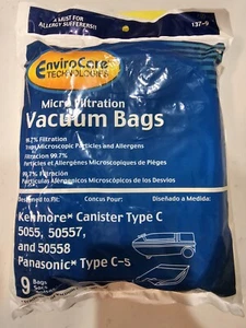 10 BAGS Sears Kenmore 5055 50557 50558 Vacuum Bags Type C & Q Micro Filtration - Picture 1 of 1