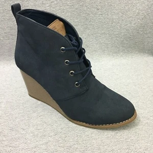Nautica Damenstiefel Größe 9 blau Wildleder Keilabsatz Freizeit Mode Booties - Bild 1 von 9