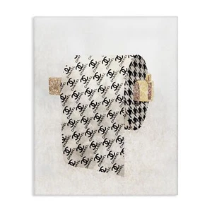 Stupell Industries Fashion Glam Toilet Paper Designer Detailing Canvas Wall A... - Picture 1 of 7