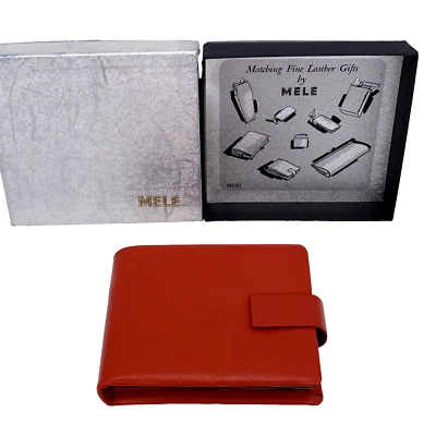 MELE бумажник кожи оранжевый верхний зерно воловья кожа фото карта ключ ретро винтажный новый в коробке новый - Изображение 1 из 4