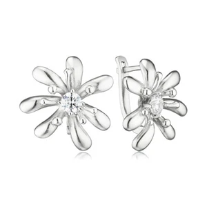 Ohrringe Creolen Silber 925 Silber Zirkonia Stein Damenschmuck Echtschmuck - Bild 1 von 2