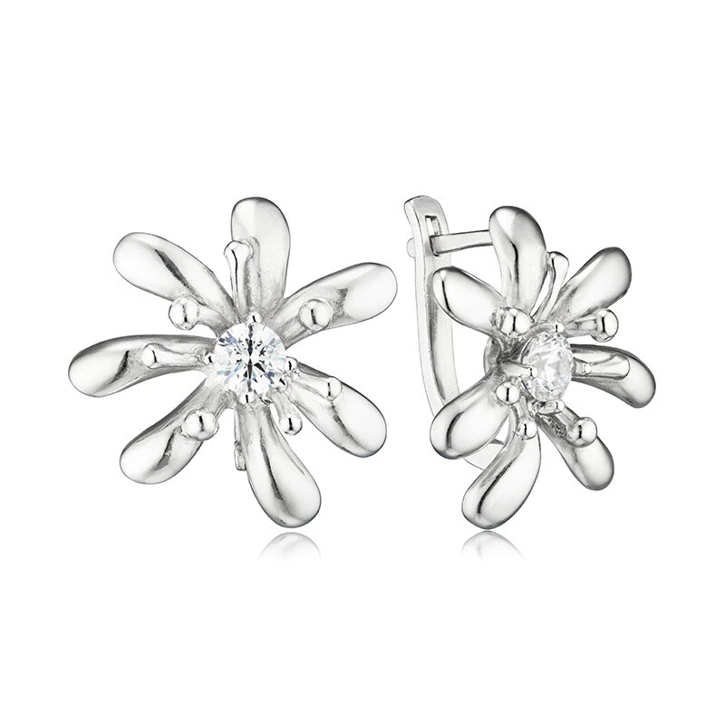 Ohrringe Creolen Silber 925 Silber Zirkonia Stein Damenschmuck Echtschmuck - Bild 1 von 2