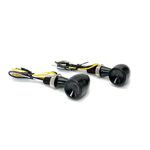 Mini Frecce Led Bullet Custom Bobber Alloggiamento in Alluminio, Omologate E, con DRL, Nero - Foto 1 di 5