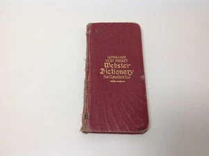 Vintage Book Laird & Lee's Vest Pocket Webster Dictionary 1919 - Picture 1 of 5