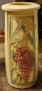 RARE ANTIQUE EARLY 1900'S WELLER ROMA VASE W/ 3 PANELS GRAPES - Picture 1 of 24