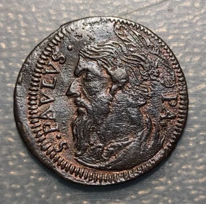 ESTADOS PAPALES VATICANO BENEDICTO XIII (1724-1730) GUBBIO QUATTRINO SAN PABLO - Picture 1 of 2