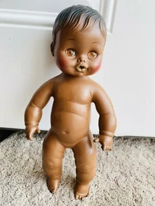 Vintage 1974 Horsman 12” Baby Doll Drink  Wet Plastic Doll With Molded Hair  - Picture 1 of 3