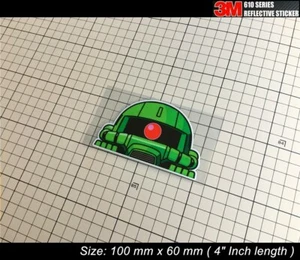Reflective MS-06 ZAKU Gundam anime PEEKING window JDM Car Sticker #G15 - Foto 1 di 2