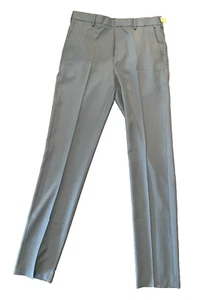 Van Heusen Traveler Pants Mens Slim Fit Flat Front 34 x 38 Gray - Picture 1 of 8
