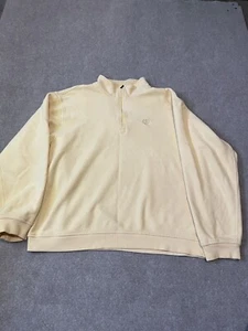 IZOD Mens Sweater Beige XL 1/4 Zip Pullover Casual Mens Logo - Picture 1 of 7