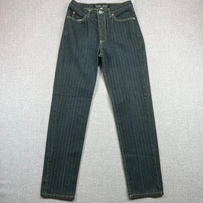 Vintage Guess Herringbone Denim Jeans Womens 29x30 Green Stitch 90s 050 Original - Image 1 of 4