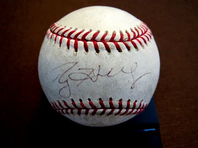 ROY HALLADAY TORONTO BLUE JAYS HOF SIGNED AUTO GAME USED OML BASEBALL JSA BEAUTY - Image 1 of 3