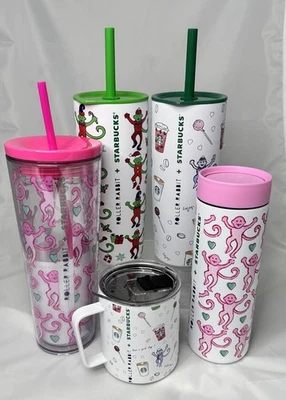 Starbucks X Roller Rabbit Collaboration Full Set Of Five 2025 Holiday Mugs Cups - Image 1 of 4