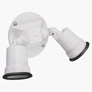 Soporte de lámpara doble de metal para exteriores resistente a la intemperie blanco con adornos negros - NUEVO - Imagen 1 de 3