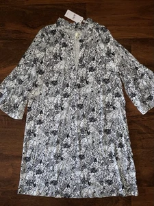 Lilly Pulitzer XL Onyx TIER MAGNETISMUS HAYES KLEID Baumwolle Rüschenärmel Neu mit Etikett - Bild 1 von 5