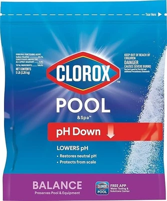 Swimming Pool Ph Down, Lowers Ph, Protects against Eye and Skin Irritation, 5LB  - Image 1 of 4