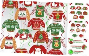 Christmas Hanging Decorations Set - Pack of 30 | Ugly Sweater Party - Picture 1 of 7