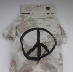 Grayson Pup Dog Sweatshirt Medium Peace Sign Girth 15"-17" - Picture 1 of 1