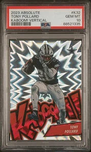 Kaboom Assoluto Panini 2023! Vertical Tony Pollard #K32 PSA 10 custodia Hit SP - Foto 1 di 2
