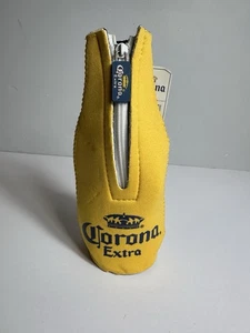 Corona Extra Beer Yellow Zip Up Bottle Koozie Coozie - New & Free Ship - ONE (1) - Picture 1 of 2