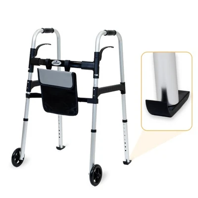 iLiving Easy Folding Rolling Walker  Adjustable Height Supports up to 350 lbs, - Image 1 of 4