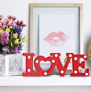 LOVE Decoration Marquee Letters Sign, Light Up, Red - Picture 1 of 3