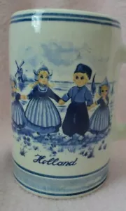 Delfts Blauw Mug Dutch Boy with Girls VINTAGE HOLLAND - Picture 1 of 4