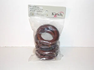 NEU Versiegelt 4er Pack Kirsch Gardine Gardine 2" Holz Stangenringe MAHAGONI 5502EG083 - Bild 1 von 15