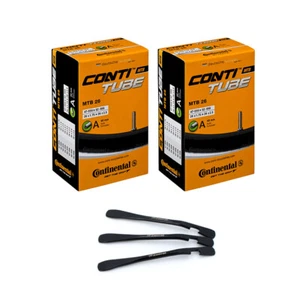 2x Manguera de bicicleta Continental MTB 26 pulgadas AV 40 mm 47/62-559 + Elevador de neumáticos - Imagen 1 de 2