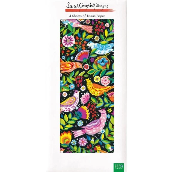 Sarah Campbell Designs Folk Birds Pack of 4 Sheets of Tissue Paper - Image 1 of 1