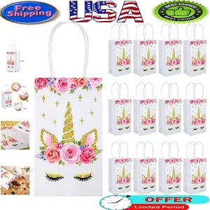 Vibrant Unicorn Candy Bags – Ideal for Rainbow-Themed Kids Parties, 12 Count - Picture 1 of 8