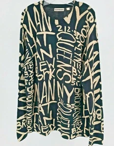 Suéter Express Auténtico De Colección Años 80 NYC Graffiti XL Estilo Schitts Creek Rosa - Imagen 1 de 7