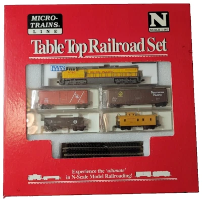 N MTL Table Top Kato C44-9W Union Pacific Locomotive & 4-Car Freight Starter Set - Image 1 of 4