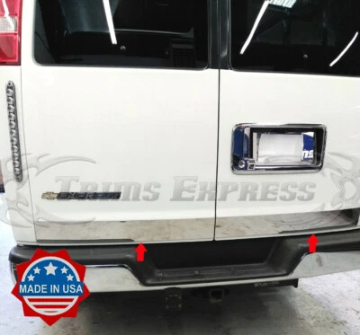 1998-2025 Chevy Express/GMC Savana Cargo Passenger Van Rear Door Molding Trim 2P - Image 1 of 4