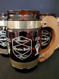 Vintage 60er Siesta Ware Korngürtel Braunglas Becher Holzhenkel Stein Nr. 5 - Bild 1 von 12