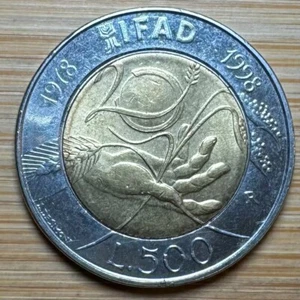 PIECE DE 500 LIRES COMMÉMORATIVE 20 ANS DE L’IFAD 1998 (1244) - Picture 1 of 2