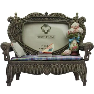 Retro Bilderrahmen Fotorahmen Harz 3D Antik Stil Vintage Neuheit 9 x 13 cm Grau - Bild 1 von 7