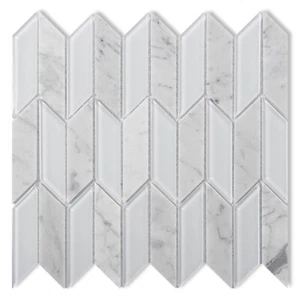 Azulejo de pared de mosaico de espiga Art3d 11,8 x 11,2", azulejo de vidrio decorativo, paquete de 5 - Imagen 1 de 8